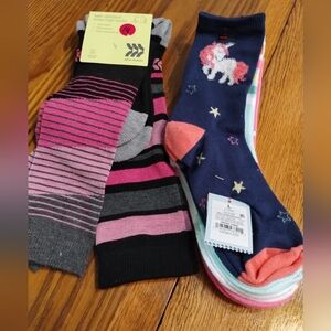 Girls socks. 2 different packs. Sz large. 6 total pairs.
